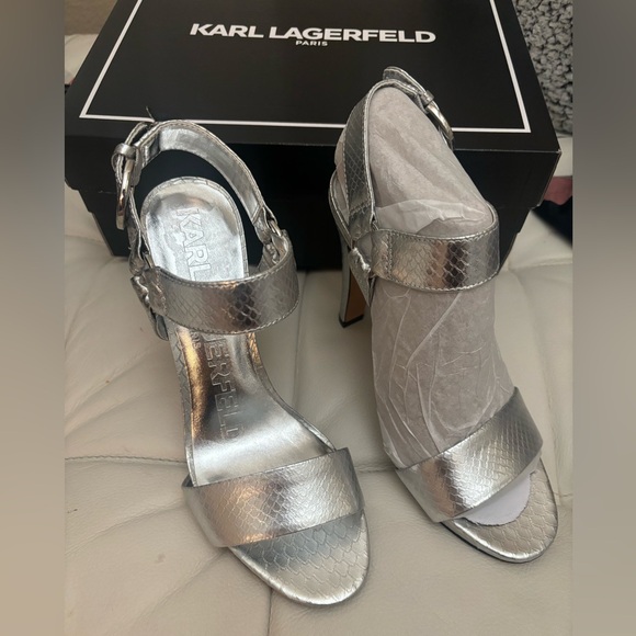 Karl Lagerfeld Silver Sandals - Picture 3 of 10